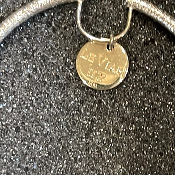 ❤️RARE HTF LE VIAN❤️S/S 925 & 14K DANGLE CHARM INSIDE HOOP EARRINGS SUPER COOL! - Picture 8 of 15